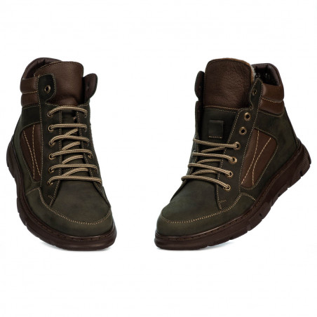 Herrenschuhe 4128 Tuxon Khaki kombiniert