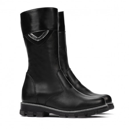 Kinderstiefel 3026 schwarz kombiniert