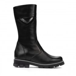 Kinderstiefel 3026 schwarz kombiniert