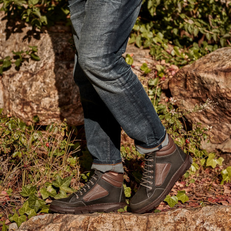 Herrenschuhe 4128 Tuxon Khaki kombiniert