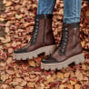 Damenstiefeletten 3358 a braun kombiniert