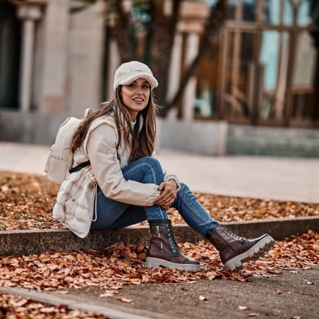 Damenstiefeletten 3358 a braun kombiniert
