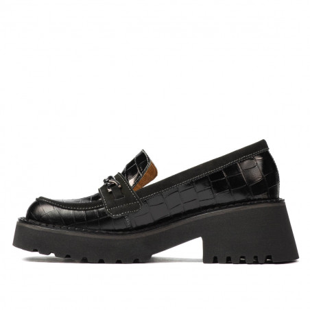 Damen Freizeitschuhe 6041 in Schwarz kombiniert Croco
