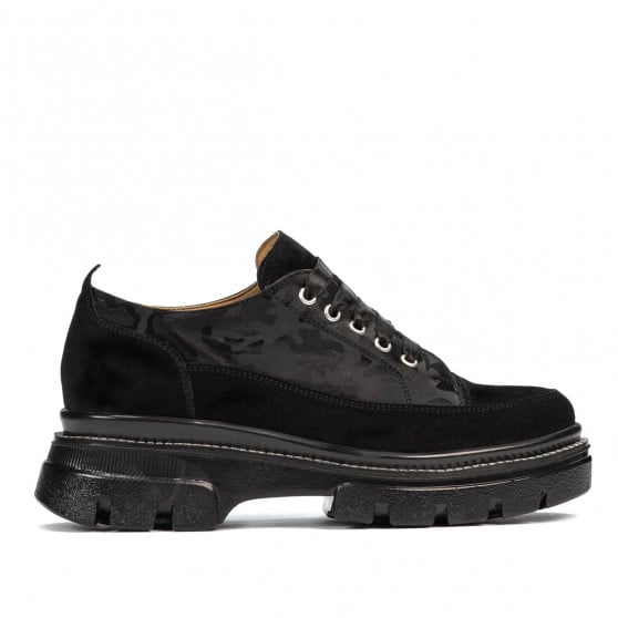 Damen Freizeitschuhe 6043 in schwarzem Velours kombiniert Damen Freizeitschuhe 6043 in schwarzem Velours kombiniert