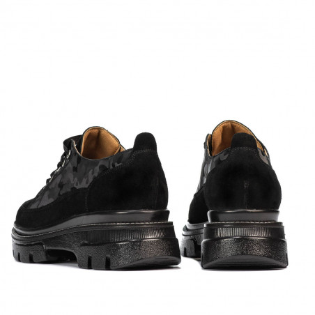 Damen Freizeitschuhe 6043 in schwarzem Velours kombiniert