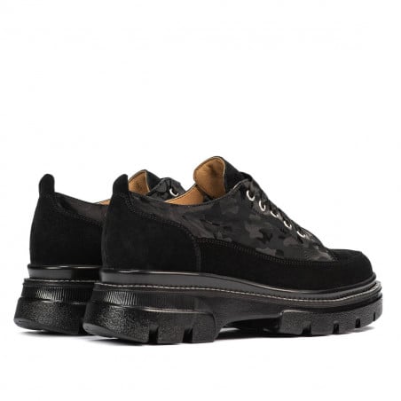 Damen Freizeitschuhe 6043 in schwarzem Velours kombiniert
