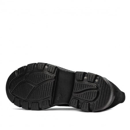 Damen Freizeitschuhe 6043 in schwarzem Velours kombiniert