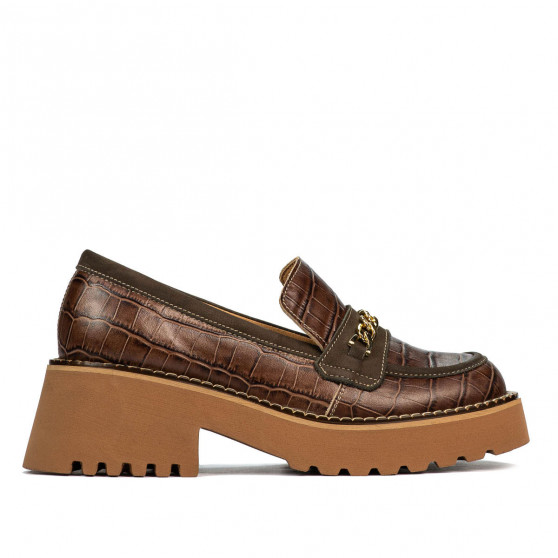 Damen Freizeitschuhe 6041 kombiniert Krokodil Braun Damen Freizeitschuhe 6041 kombiniert Krokodil Braun