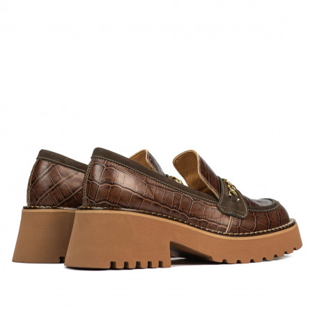Damen Freizeitschuhe 6041 kombiniert Krokodil Braun