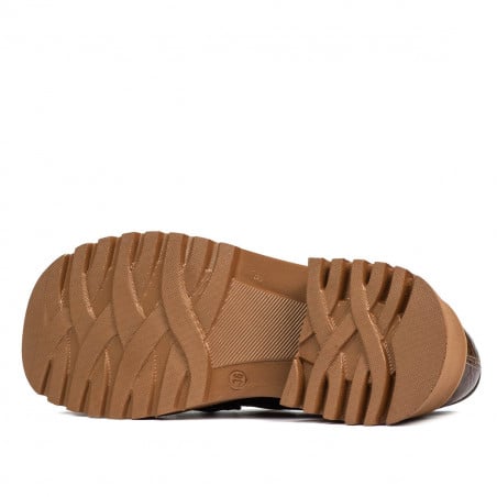 Damen Freizeitschuhe 6041 kombiniert Krokodil Braun