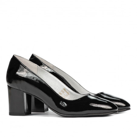 Damen elegante Schuhe 1268 Lack schwarz