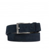 Herrengürtel 05b blau Veloursleder