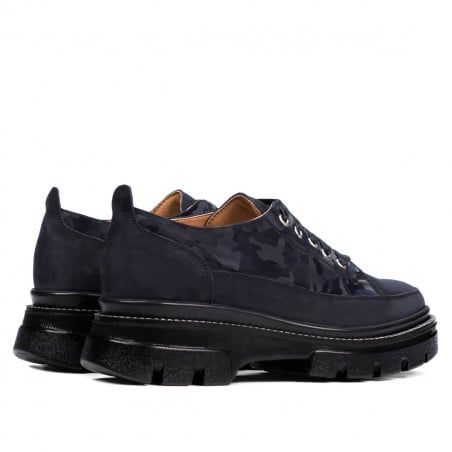 Damenhalbschuhe 6043 Indigo Wildleder kombiniert