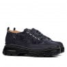 Damenhalbschuhe 6043 Indigo Wildleder kombiniert