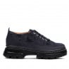 Damenhalbschuhe 6043 Indigo Wildleder kombiniert