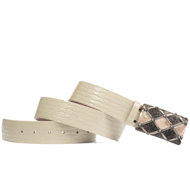 Unisex Gürtel 05ld Lack Beige