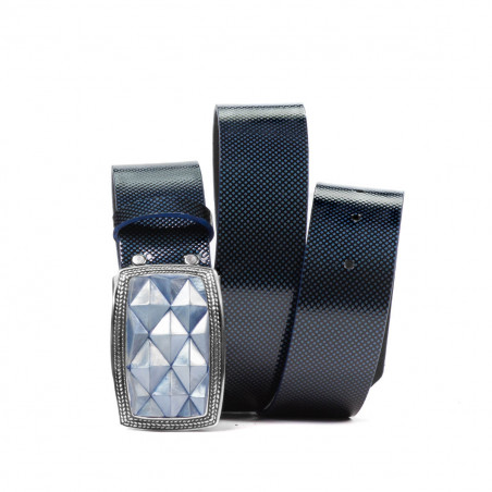 Unisex-Gürtel 07ld Lack Blau
