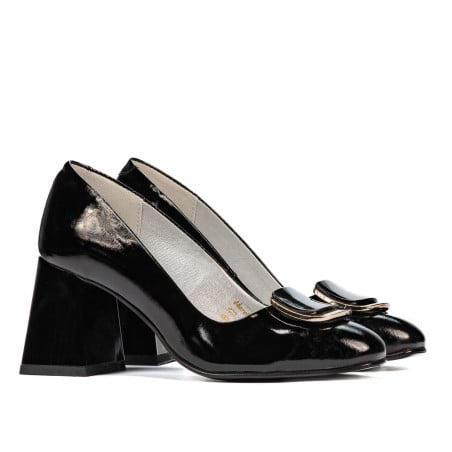 Damen Elegante Schuhe 1291 Lack Schwarz