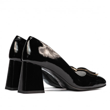 Damen Elegante Schuhe 1291 Lack Schwarz