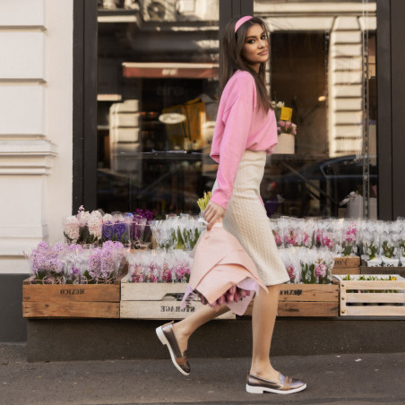 Damen Casual/Schick Schuhe 6037 kombiniert in Kupferfarbe