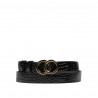 Damen Gürtel 29m Croco Schwarz