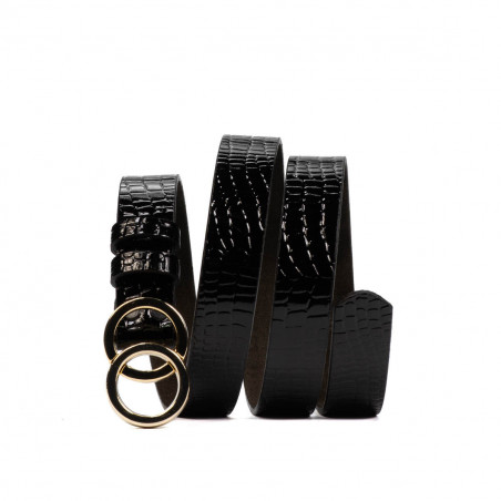 Damen Gürtel 29m Croco Schwarz