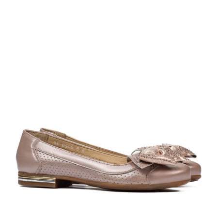 Damen Ballerinas 6050 in verwaschenem Rosa kombiniert