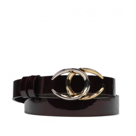 Damen-Gürtel 21m Lack Bordeaux