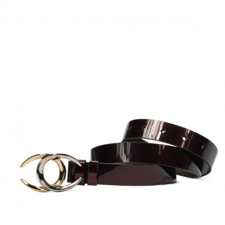 Damen-Gürtel 21m Lack Bordeaux