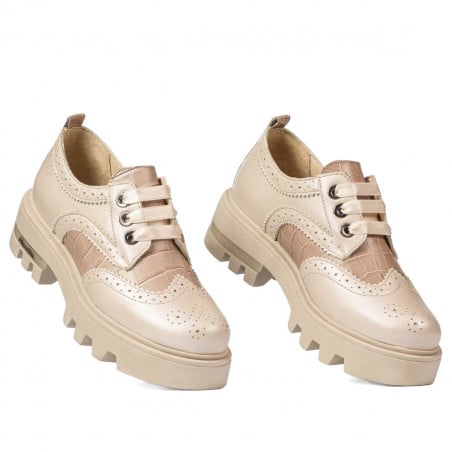 Damen Freizeitschuhe 6047 beige kombiniert