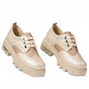 Damen Freizeitschuhe 6047 beige kombiniert