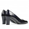 Elegante Damenschuhe 1209 Lack Indigo Perlmutt