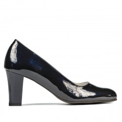 Elegante Damenschuhe 1209 Lack Indigo Perlmutt