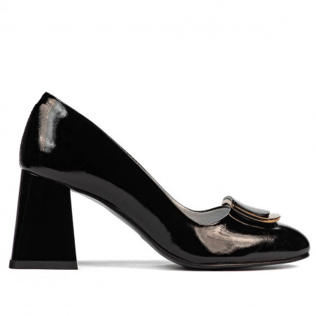 Damen Elegante Schuhe 1291 Lack Schwarz