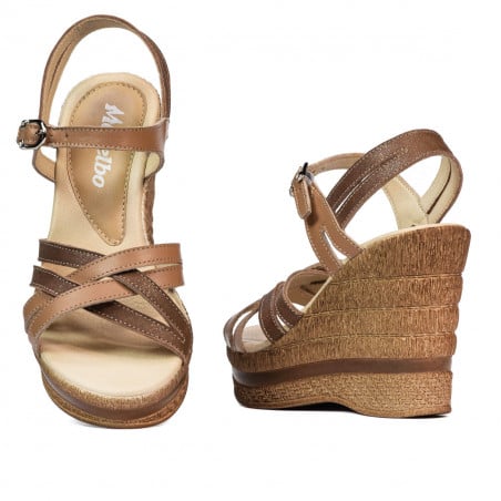Damensandalen 5086 Camel Kombiniert