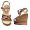 Damensandalen 5086 Camel Kombiniert
