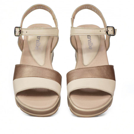 Damensandalen 5087 beige kombiniert
