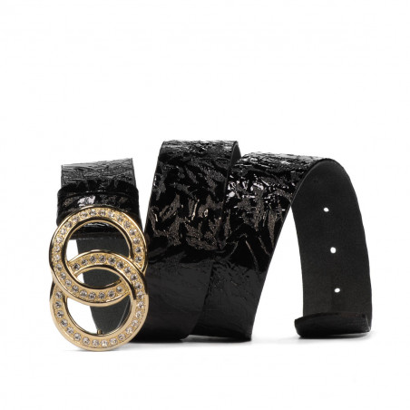 Damengürtel 09ld Lack schwarz