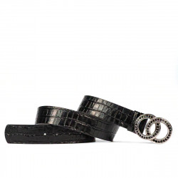 Damen Gürtel 10ld Krokodil Schwarz
