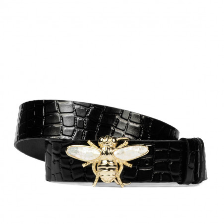 Damen-Gürtel 01ld schwarzer Lack