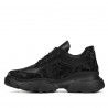 Damen-Sportschuhe 6053 Schwarz Camouflage kombiniert