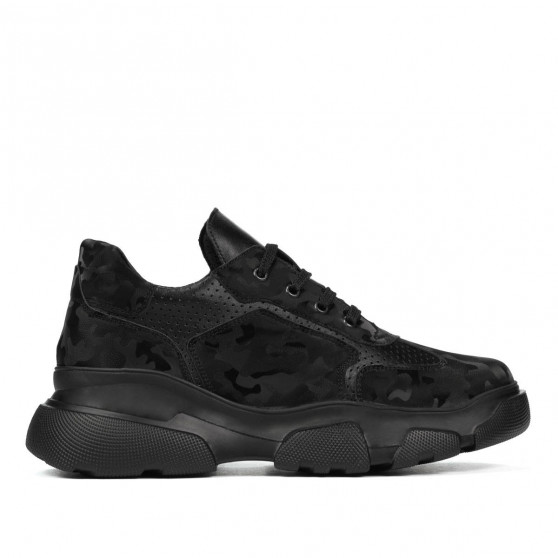 Damen-Sportschuhe 6053 Schwarz Camouflage kombiniert Damen-Sportschuhe 6053 Schwarz Camouflage kombiniert