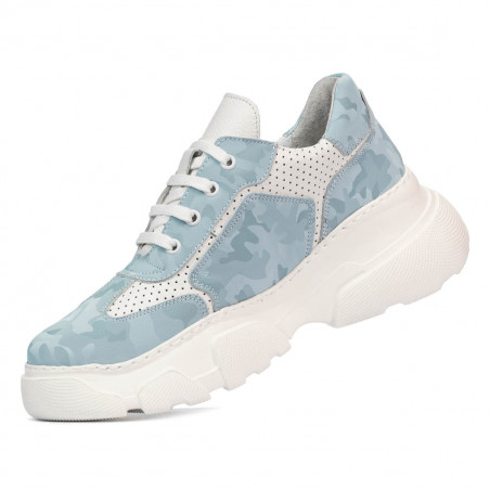 Damen-Sportschuhe 6053 Blau Camouflage kombiniert