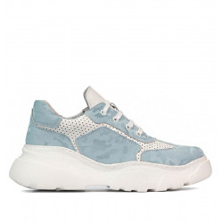 Damen-Sportschuhe 6053 Blau Camouflage kombiniert