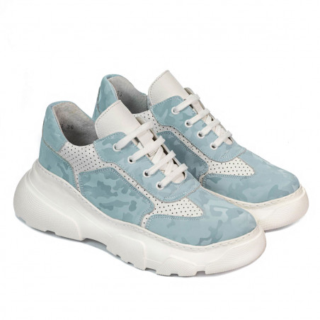 Damen-Sportschuhe 6053 Blau Camouflage kombiniert
