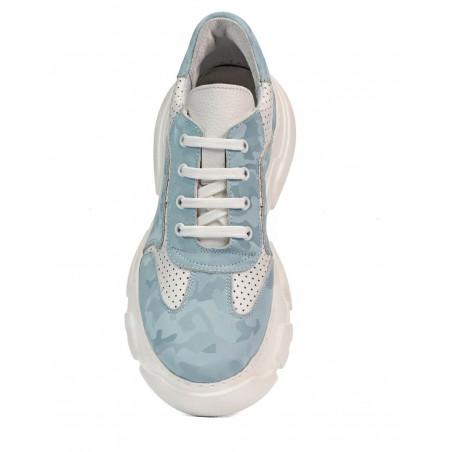 Damen-Sportschuhe 6053 Blau Camouflage kombiniert
