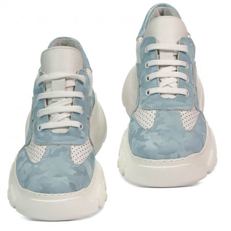Damen-Sportschuhe 6053 Blau Camouflage kombiniert