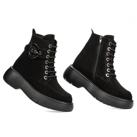 Damenstiefeletten 3372 schwarz Velours