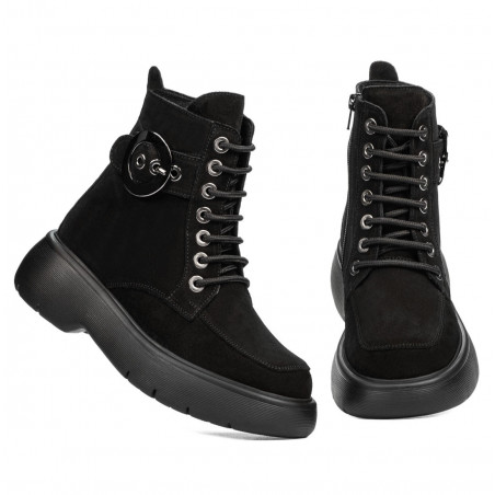 Damenstiefeletten 3372 schwarz Velours
