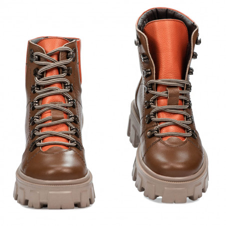 Damenstiefel 3373 braun kombiniert